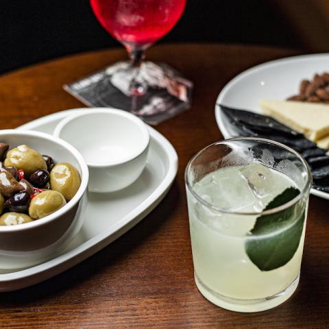 olives and a drink